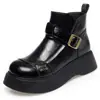Botines de suela gruesa para mujer en otoño e invierno, con forro polar y grosor añadidos, nuevo modelo 2026, cómodos, antideslizantes, suela suave, tacón grueso, punta redonda