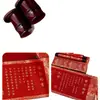 Certificado de noivado estilo chinês, certificado de casamento, pergaminho estilo chinês, decorações em branco para banquete de noivado escritas à mão e suprimentos de mesa