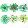 Grampo de cabelo com laço estampado de Natal, acessório de cabelo infantil com fita de Papai Noel e renas, decoração de festa de Natal, presilha de cabelo com cauda de andorinha