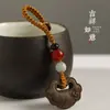 Estilo Étnico Águila Ruyi Candado de Seguridad Llavero para Teléfono Móvil Cordón Corto Hecho a Mano DIY Colgante Anticaída Anti-caída Regalo