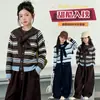 Conjunto de Roupa de Outono para Meninas 2026 Novo Estilo Coreano Suéter de Tricô e Calça de Perna Larga Conjunto de Duas Peças para Crianças Maiores Roupa Infantil Casual e Estilosa
