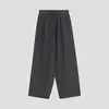 Calça Plissada Casual de Linho com Textura Fresca Inspirada no Oriente 2026 Verão Slim-Fit Fina de Perna Larga