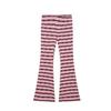 Comercio Exterior Ropa de Mujer 2025 Otoño Estilo Europeo y Americano Rayas Tejidas Tirantes + Pantalones de Campana Rayados Traje Mujer A36679/80