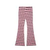 Ropa de Mujer al por Mayor Transfronteriza Nuevo Estilo Europeo y Americano Chaleco de Punto Rayado Corto Pantalones de Punto Acampanados de Cintura Alta 5644215
