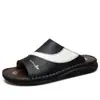 Chinelos Respiráveis de Couro Masculinos, Novo Estilo de Verão, Sapatos de Praia de Tamanho Grande para Jovens, Chinelos Casuais Antiderrapantes