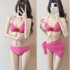 Biquíni Sexy de Férias na Praia Biquíni Sexy Flor Sexy Férias Alto Padrão Puro Desejo Com Suporte de Aço Roupa de Banho para Fonte Termal para Mulheres