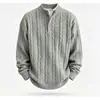Suéter de Invierno 2026 Estilo Coreano Nuevo con Cuello Henley para Hombre, Suéter de Punto Retorcido, Suéter Falso de Dos Piezas para Hombre