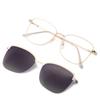 Caja Gafas de Sol para Hombre y Mujer Atracciones Magnéticas Dos en Uno Gafas de Sol Polarizadas Gafas Magnéticas para Miopía Montura de Gafas 7018