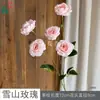 Rosa de Montaña Nevado 5 Cabezas Camelia Flor Artificial para Decoración de Fondo de Boda, Arreglo Floral de Escenario de Boda, Flor de Seda Decorativa Base