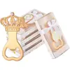 Presente para festa de casamento presente para batizado de bebê lembrancinha para convidados de casamento caixa branca abridor de garrafa coroa