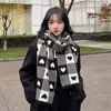 Cachecol Xadrez Macio e Ceroso para Mulheres no Outono e Inverno Aconchegante de Veludo Ártico Quente Estilo Japonês Doce Xale de Tricô
