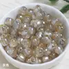 Cuentas de Pluma que Caen Polvo de Estrella Dingyi Estilo Ins Resina Galvanizada con Agujero Pasante Cuentas Sueltas Cadena de Teléfono DIY Accesorios de Joyería con Cuentas