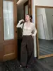 ICCIICC Otoño Nueva Moda Estilo Blogger Pantalones de Pierna Ancha Conjunto de Dos Piezas Pantalones Casuales para Mujer 2392