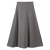 Saia A-Line de Cor Pura, Acetato e Caxemira, Suave, Simples, Elegante e Versátil para Mulheres, Nova Saia Emagrecedora que Cobre o Quadril para Outono e Inverno