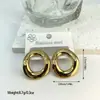 Pendientes geométricos de acero inoxidable a rayas estilo ins transfronterizos europeos y americanos, modernos y versátiles, venta al por mayor de fabricantes de pendientes transfronterizos