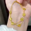 Ouro de Areia Vietnamita Popular Clássico Pingente de Trevo de Quatro Folhas Moda de Nicho Feminina Simples Versátil Corrente para Clavícula Joias Atacado