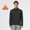 Camisa Térmica Forrada com Fleece para Uso Externo Casual Esportes Masculina Corrida Fitness Gola Alta Manga Longa Camiseta Meio Zíper Top Roupa de Treino