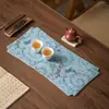 Alfombrilla de Té Bordada en Brocado Dinastías Tang y Song con Brillo Dorado, Alfombrilla de Mesa de Lujo Ligero Inspirada en Zen de Doble Cara, Alfombrilla para Tetera, Alfombrilla de Tela Hecha a Mano