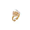 Anillo de Acero Inoxidable Nuevo Europeo y Americano con Circonita y Perla de Imitación Anillo Chapado en Oro para Mujer Anillo Pequeño Fresco de Acero de Titanio con Forma de Serpiente Accesorios