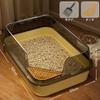 Caixa de Areia para Gatos Extra Grande Semi-Fechada Caixa de Areia para Gatos Grande Anti-Espalhar Aberta Caixa de Areia para Gatos Extra Grande Suprimentos para Animais de Estimação