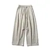 Calça Casual Simples Lisa Drapeada Solta Reta Plissada Masculina Yidao Vintage Outono 2026 Novo Estilo Retro Americano