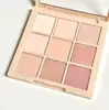 Muge Leen Paleta de Sombras de Ojos de Nueve Colores Mate Perlado Polvo Ahumado Rosa Color Melocotón Tierra Color Té con Leche Asequible Paleta de Sombras de Ojos Ins