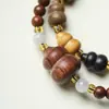 Pulseira Duplo Círculo de Cabacinha de Madeira Jujuba DIY, 6mm, Unissex, Estilo Retrô Chinês, Contas de Oração, Item de Artesanato, Atacado do Fabricante
