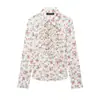 Atacado Transfronteiriço 2026 Primavera Nova Moda Feminina Estampa Floral Estilo Europeu e Americano Camisa Decorativa em Camadas de Manga Curta