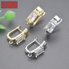 Accesorios para Pendientes Europeos y Americanos Chapado en Cobre Oro de 18 Quilates y Plata Circonita Micro-pavimentada Forma de U Geométrica Rectangular Hebilla de Oreja Gancho de Oreja