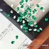 Pedras de strass para nail art com zircônia de base reta em formato de gota d'água, pedras de strass facetadas irregulares brilhantes em formato de flor para decoração de unhas