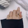 Anéis Empilháveis de Marca Coreana de Nicho para Mulheres, Estilo Ins Europeu e Americano Retrô Personalidade Minimalista Anéis Abertos para Dedo Indicador