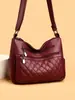 Bolso de hombro de cuero suave, nuevo y moderno, para mujeres de mediana edad y mayores, bolso multicapa de gran capacidad para madres y abuelas de mediana edad, bolso cruzado