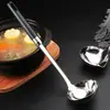 Cuchara Desnatadora de Acero Inoxidable 304 Personalizada Cuchara para Sopa Doméstica Comercial Cuchara Separadora de Aceite y Sopa Mango Largo Filtro de Aceite Cuchara Anti-quemaduras