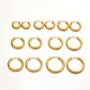 Aretes Transfronterizos Europeos y Americanos de Acero Inoxidable Chapados en Oro de 18K Aretes Versátiles Huecos Redondos de Alambre Redondo Aretes de Acero Titanio para Mujer