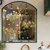 Pegatinas de Ventana de Pájaros de Primavera Transfronterizas Decoración de Ventana de Casa Flor Colorida Pegatinas de Vidrio Electrostático Habitación de Niños
