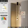 Luminária pendente dourada estilo italiano em formato de cabaça para hall de entrada, altura ajustável, controlada por sensor, luminária suspensa ambiente criativo para quarto e cabeceira