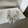 Sandalias de Moda de Tacón Alto Stiletto Puntiagudas de Charol Negro Estilo Maduro Zapatos Nuevo Estilo Primavera 2026