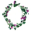 36 Enredaderas de Rosas Artificiales de Alambre de Hierro, Enredaderas de Plástico para Decoración, Flores Falsas para Bodas, Envoltura de Tuberías de Aire Acondicionado y Cubierta de Enredaderas