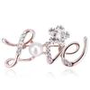 Broche Flor Amor Carta Broche Diamante Pérola Corsage Broche Aliexpress Venda Quente Acessórios de Joias