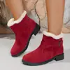 Comércio Exterior Transfronteiriço Atacado 2026 Inverno Novo Cano Alto Quente Camurça Bico Redondo Algodão Sapatos Botas de Neve Femininas