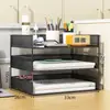 Estante de escritorio para archivos A3A4, estante de metal para documentos, caja de archivos, estante de almacenamiento de archivos de varias capas, caja de almacenamiento para carpetas de archivos