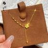 Tienda de Oro Mismo Estilo Collar de Corazón Picado Chapado en Oro Alta Retención de Color Floral Mariposa Moneda de los Cinco Emperadores Collar Venta al por Mayor