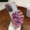 Adequado para Huawei Mate70Pro Suporte Espelho Coelho Capa de Celular Silicone Nova14 Novo P80 Capa Airbag Anti-Queda