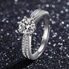 Anel de diamante moissanite feminino proposta de casamento luxo atmosférico tamanho ajustável clássico 1 quilate atacado