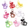 Colgante de Timbre Colorido Transparente de Dos Tonos Estrella de Cinco Puntas Llavero Campana Accesorios para Llaveros Hechos a Mano DIY