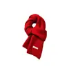 Bufanda 100% lana australiana, estilo coreano, color liso, versátil, gruesa y cálida, adecuada para estudiantes y parejas, bufanda de invierno roja