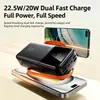 Power bank de alta capacidade para uso transfronteiriço com 50.000mAh e cabo embutido para carregamento rápido