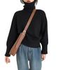 Suéter Retro de Cuello Alto Estilo Japonés para Mujer Holgado Perezoso Ropa Exterior 2025 Otoño e Invierno Nuevo Suave Estilo Ceroso Jersey Tejido