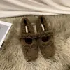 Zapatos peludos de suela gruesa con lazo para mujer, Nuevo estilo Otoño/Invierno 2026, Zapatos para mujer que aumentan la altura, Zapatos Mary Jane bajos