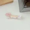 Grampo de Bico de Pato de Acetato de Gatinho Fofo Grampo de Cabelo Brilhante Grampo de Gato com Cabeça de Gato de Desenho Animado Pérola Estilo Doce Feminino